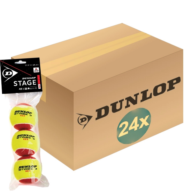 Balles De Tennis Dunlop Stage 3 Red 3 Polybag (Boîte De 24x3) 3 Balles De Tennis Dunlop Stage 3 Red 3 Polybag (Boîte De 24x3)
