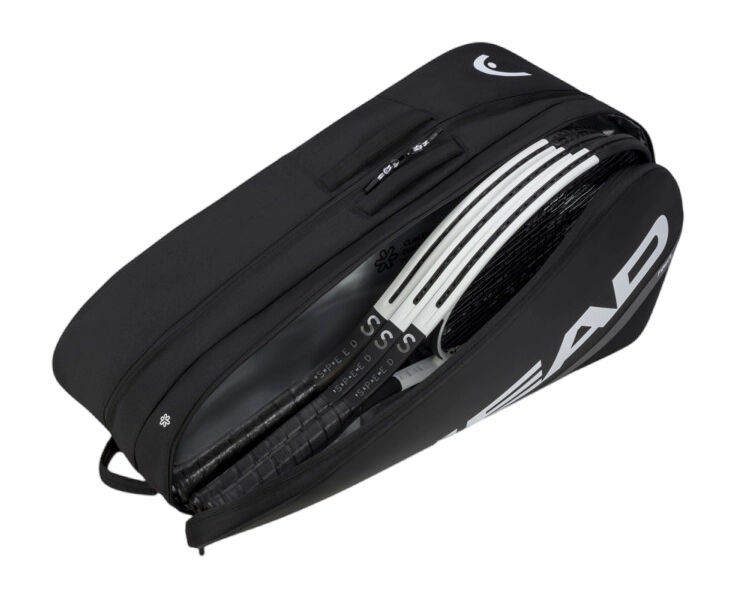 Sac De Tennis HEAD Tour Racquet Bag 9R Black White 4 Sac De Tennis HEAD Tour Racquet Bag 9R Black White – Image 2