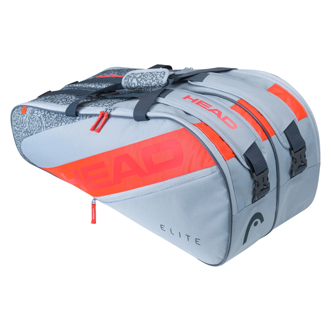 Sac De Tennis HEAD Elite 9R Supercombi Grey Orange 2022 3 Sac De Tennis HEAD Elite 9R Supercombi Grey Orange 2022